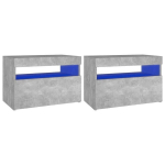 vidaXL telerialused LED-tuledega, 2 tk, betoonhall, 60 x 35 x 40 cm