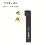 16mm treimist&ouml;&ouml;riistakomplekt treipinki karbiidh&otilde;lmaga CNC t&ouml;&ouml;riistahoidja., 1 PCS SER1616H16+2PCS 16ER AG60