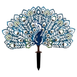 Aiakaunistus Aberto Design Peacock V2, 60x38 cm, sinine