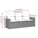 3-osaline aiadiivanikomplekt，aiam&ouml;&ouml;bli komplekt，V&auml;lim&ouml;&ouml;bli komplekt patjadega, must, pol&uuml;rotang CFE501326