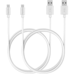 Lot 2 kaablit JVC HA-S31BT/HA-S35BT/HA-S65BN/HA-XC70BT/HA-XP50BT/HA-XP50BT-R - Mikro-USB juhe Valge 1 Meeter Phonillico