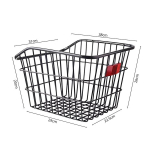 Tagumine pagasikandja metallist jalgrattakorv koos rihma ja valguse komplektiga