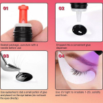 LED-lambiga ripsmepikenduste liim SM Lashes Black, 5g