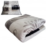 Voodikate - pleed KW-98, hall, valge, must, 160 x 210 cm