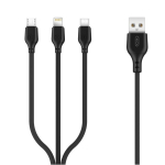 Xo Nb103 kolm-&uuml;hes laadimiskaabel: Usb-c, Mikro-usb, Lightning (1 m, 2.1a)