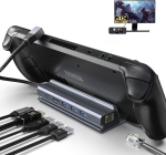 Qhou Steam Deck dokkimisjaam, 6 in 1 dokkimisjaam, hdmi 2.0, 4k@60hz, gigabit ethernet, 3 usb a 3.0, &uuml;hildub valve steam deck, switch