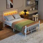 Metallvoodiraam, LED valgustus, USB, 120x200 cm