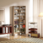 DVD riiul 78,5x24x175 cm looduslik puit hoiustamiseks