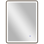 Vannitoapeegel LED-valgustuse ja uduvastase funktsiooniga 80 x 60 cm, must