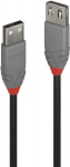 Lindy Kaabli pikendaja 36700 0.2m USB 2.0 A, must / hall, USB A isane ja emane pistikud, Must