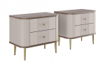 2-osaline voodikapikomplekt Vesper, 38x56x51 cm, liivakarva/pruun