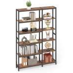 Raamatukapp 24x102x175,2 cm pruun-must puit ja teras