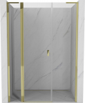Mexen Mist L hinged du&scaron;iuksed 150 cm, l&auml;bipaistev, kuldne - 8A4L-150-001-50-00, 150x200