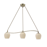 Ripplamp Candellux Serano 3x60W E27, patineeritud viimistlusega, kreemika varjuga