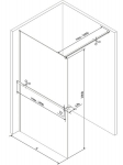 Mexen Kioto+ du&scaron;isein riiuliga Walk-in 80 x 200 cm, grafiit, harjatud nikkel - 800-080-121-97-40
