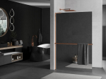 Mexen Kioto+ L du&scaron;isein riiuliga Walk-in 100 x 200 cm, peegel, roosa kuld - 800-100-123-60-50