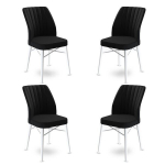 4 tooli komplekt Flex, must/valge