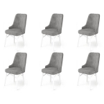 6 tooli komplekt Pare, hall/valge