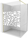 Mexen Kioto du&scaron;isein Walk-in 90 x 200 cm, valge muster 8 mm, kuldne harjatud - 800-090-101-55-85, 90 x 200 cm