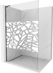 Mexen Kioto L du&scaron;isein Walk-in 100 x 200 cm, valge muster, must - 800-100-103-70-85, 100 x 200