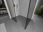 Mexen Kioto du&scaron;isein Walk-in 100 x 90 cm, must raam, harjatud vask - 800-100-202-65-70-090