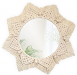 Peegel Boho Sun, beež/bambus, 55 cm