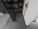 Mexen Kioto du&scaron;isein Walk-in 140 x 120 x 40 cm, must raam, roosa kuld - 800-140-120-221-60-70-040