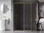 Mexen Kioto-F Du&scaron;inurk Walk-in raamiga 130 x 70 cm, l&auml;bipaistev 8 mm, kuldne harjatud - 800-130-202-04-55-070