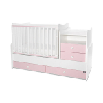 Muudetav lastevoodi Lorelli Combo, 62x110/72x172 cm, valge/roosa