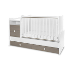 Muudetav lastevoodi Lorelli Trend Plus New, 110x62/161x62 cm, valge/kohvi v&auml;rvi
