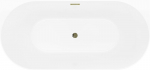 Mexen Oval Slim vabaltseisev vann seinale 170 x 80 cm, valge/hall, &uuml;levool kuldne - 52661708062-50, 170 x 80 cm
