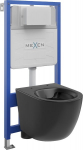 Mexen Lena pinnapealne WC komplekt Fenix Slim raam tualettpoti kausiga, must matt - 6103322XX85, 48x36x35,5 cm