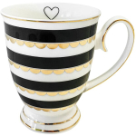 Kruus, Scalloped Black and Gold, 300 ml, Bombay Duck, must/valge