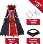 Vampiiri kost&uuml;&uuml;m Halloween'i riietus pikk elegantne must 10-12 aastat &mdash; halloween kost&uuml;&uuml;m, vampiiri kleit, t&uuml;drukute kost&uuml;&uuml;m, karnevalikost&uuml;&uuml;m, gooti lastekleit, peokost&uuml;&uuml;m, vampiiri kost&uuml;&uuml;m
