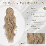 S&uuml;nteetiline hobusesaba juuksepikendus, blond, loomulik v&auml;limus 66 cm &mdash; hobusesaba, juuksepikendused, juuste pikendamine, pulmasoeng, kunstjuuksed, pikk hobusesaba, juukseaksessuaarid