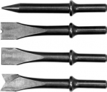 Yato 4PCS ROUND SHANK CHISEL SET YT-09901, 120mm, #45 s&uuml;sinikteras, komplektis sisaldab kaltse ja puure, torukujuline hoidja