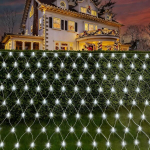 LED valgusv&otilde;rk aia jaoks veekindel 8 režiimi 150x150 cm valge &mdash; terrassivalgustid, v&auml;lisvalgustus, j&otilde;ulukaunistused aeda, valgusv&otilde;rk soe, r&otilde;duvalgustid, fassaadivalgustus, valgusketid &otilde;ue