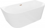 Mexen Oval Slim vabas seisev vann seinale kinnitatav 170 x 80 cm, valge, &uuml;levool roosa kuld - 52661708000-60, 170 x 80 cm