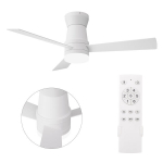 Laeventilaator LED-valgustuse ja kaugjuhtimispuldiga, 132 cm, valge