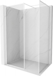 Mexen Kioto-F du&scaron;&scaron;i vahesein Walk-in koos raamiga 130 x 70 cm, l&auml;bipaistev 8 mm, valge - 800-130-202-04-20-070