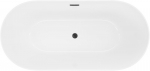 Mexen Luna Slim vabadaltiseisev vann 170 x 75 cm, valge, must &uuml;levool - 52041707500-70, 170 x 75 cm