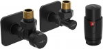 Mexen G00 termostaatiline nurkkomplekt kattega S, must - W901-900-909-70, G 1/2"