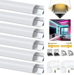 Led profiil 6 x 1 m, led alumiiniumprofiil v-kujuline, alumiiniumprofiil led ribadele/ribadele/ribadele, piimvalge led riba kattega, nurgakonnektor, paigaldusmaterjal led ribadele