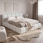 Voodi QUBE|140x200|Valge #6|Boucle