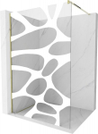 Mexen Kioto du&scaron;isein Walk-in 130 x 200 cm, valge lainetus 8 mm, kuldne - 800-130-101-50-97
