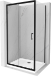 Mexen Apia libisev du&scaron;inurk 130 x 90 cm, l&auml;bipaistev, must + Flat alus, valge - 840-130-090-70-00-4010B, 130 x 90 cm