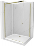 Mexen Omega liuguksedega du&scaron;inurk 130 x 90 cm, l&auml;bipaistev, kuldne + Flat-du&scaron;ialus - 825-130-090-50-00-4010, 130 x 90 cm