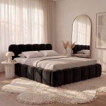 Voodi TRIUMPH mini + Madrats SAPNAS 2 XL|160x200|Must #84|Veluur