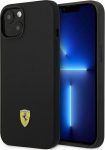 Ferrari FEHCP14SSIBBK iPhone 14 6,1 musta/musta v&auml;rvi silikoonist kaitse&uuml;mbris metalllogo kanssa