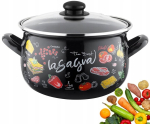 Emailpott 18 cm, 3 L, must, kaanega